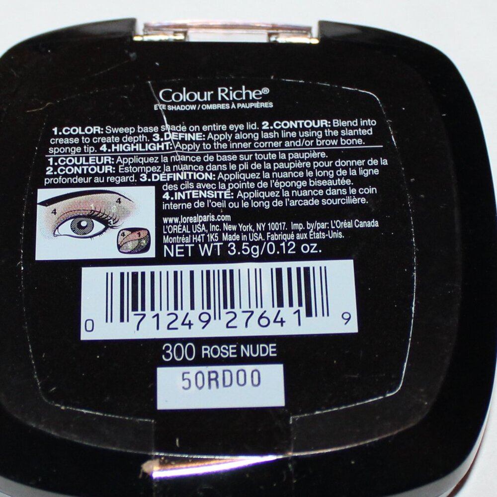 L'oreal Paris 300 Rose Nude Colour Riche Eye Shadow .12 oz NIP Pink Eye Makeup - Picture 2 of 6